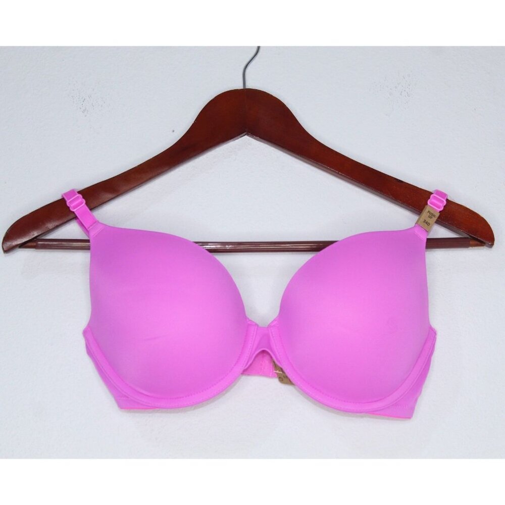 Pink‎ By Victoria's Secret 34 D Pink Solid Push Up Lightly Padded Unwired NWT